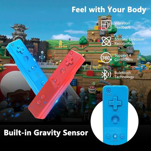 Yosikr Remote Controller for Wii/Wii U, with Silicone Case and Wrist Strap (4 Pack, Green, Yellow, Blue, Red) in Kuwait