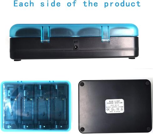 Tuboopy Battery Pack Rechargeable for Wii Remote Charging Station Wii Remote Battery Pack Charger for WII U Controller Black (4 Pcs Batteries+USB Cable+Charger Station) in Kuwait