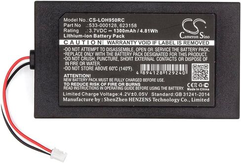 بطارية Cameron Sino لجهاز Logitech 915-000257، 915-000260، Elite، Harmony 950 P/N: 533-000128، 623158 1300 مللي أمبير / 4.81 وات في الساعة ليثيوم بوليمر in Saudi Arabia