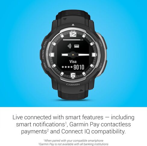 Garmin Instinct® Crossover Solar, Hybrid Smartwatch, 45mm, Graphite | Solar Charging, Thermal & Shock Resistant, Long Battery Life, Accurate Analog Timekeeping, Built-In Sports Apps in Kuwait