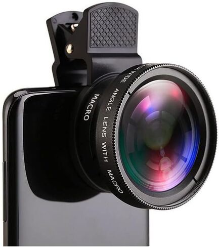 Mcoplus Cell Phone Camera Lens 2 in 1 Clip-on Lens Kit 37mm 0.45X 49UV Super Wide Angle & Macro Phone Camera Lens for iPhone and Android Smartphones Cell Phones in Saudi Arabia
