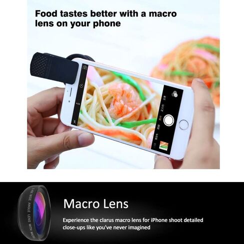 Mcoplus Cell Phone Camera Lens 2 in 1 Clip-on Lens Kit 37mm 0.45X 49UV Super Wide Angle & Macro Phone Camera Lens for iPhone and Android Smartphones Cell Phones in Saudi Arabia