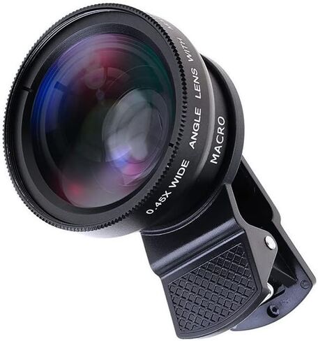 Mcoplus Cell Phone Camera Lens 2 in 1 Clip-on Lens Kit 37mm 0.45X 49UV Super Wide Angle & Macro Phone Camera Lens for iPhone and Android Smartphones Cell Phones in Saudi Arabia