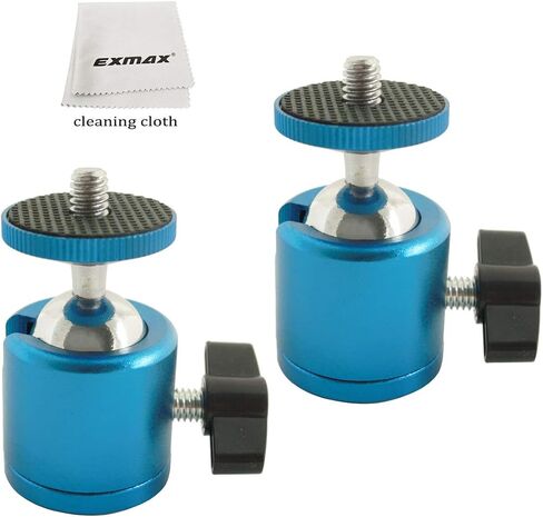EXMAX 2 PCS Mini Swivel Tripod Ball Head with 1/4" Screw Thread Base Mount 360 Degree Aluminum Alloy Body Rotating Ballhead for DSLR Video Camera Camcorder Mini Projector LED Light Bracket- 2 Pack Red in Kuwait