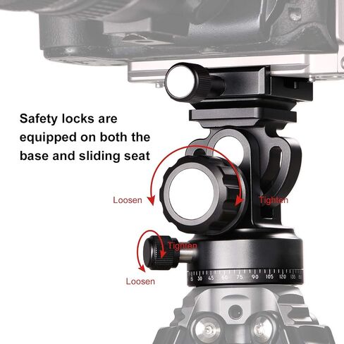 SUNWAYFOTO DT 02D50 2-Way Head Tripod Head Black in Saudi Arabia