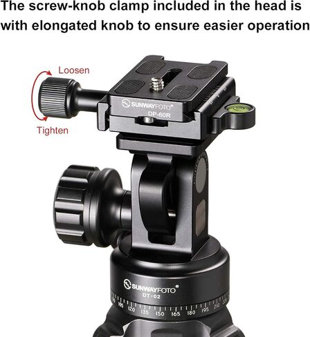 SUNWAYFOTO DT 02D50 2-Way Head Tripod Head Black in Saudi Arabia