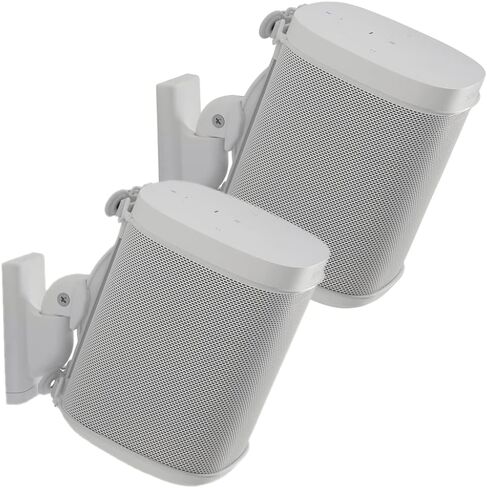 Sanus Adjustable Speaker Wall Mounts Designed for SONOS ONE, Play:1 & Play:3 - Pair (White) in Saudi Arabia