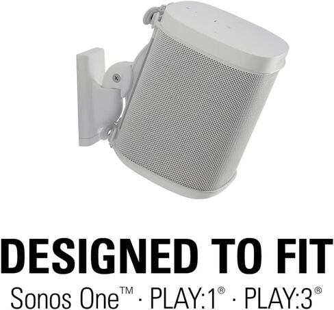 Sanus Adjustable Speaker Wall Mounts Designed for SONOS ONE, Play:1 & Play:3 - Pair (White) in Saudi Arabia