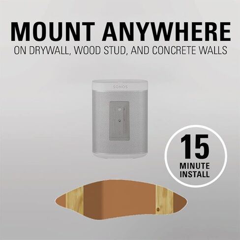 Sanus Adjustable Speaker Wall Mounts Designed for SONOS ONE, Play:1 & Play:3 - Pair (White) in Saudi Arabia