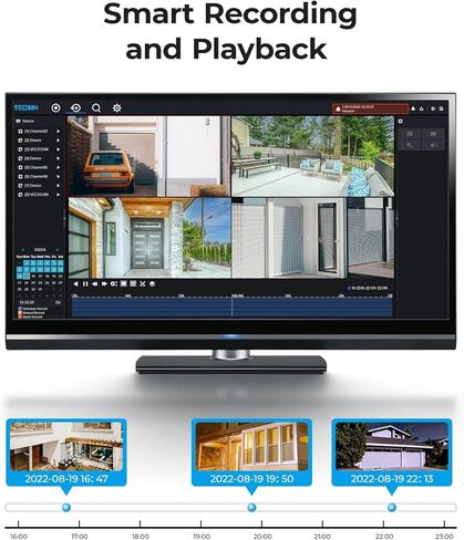 VEEZOOM 4K NVR 8 قنوات، مسجل قرص صلب 2 تيرابايت PoE NVR مثبت مسبقًا، مراقبة فيديو 24/7 لنظام كاميرا الأمان NVR، متوافق مع سعة تصل إلى 12 تيرابايت HDD، يعمل فقط لكاميرا Veezoom in Kuwait