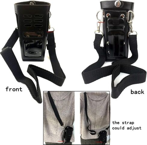 Black Hard Leather Carrying Holder Holster Case with Adjustable Shoulder Strap Compatible for Motorola CB Ham 2 Way Radio GP338 GP339 PRO7450 PRO7350 HT1250 GP328 GP340 Walkie Talkie, by Lsgoodcare in Saudi Arabia