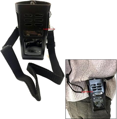Black Hard Leather Carrying Holder Holster Case with Adjustable Shoulder Strap Compatible for Motorola CB Ham 2 Way Radio GP338 GP339 PRO7450 PRO7350 HT1250 GP328 GP340 Walkie Talkie, by Lsgoodcare in Saudi Arabia