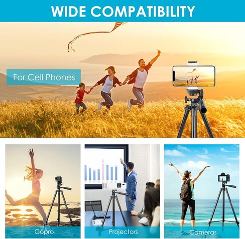 UBeesize 50" Phone Tripod, [2022 Upgraded] Extendable Cell Phone Tripod & Phone Tripod, Portable and Adjustable Camera Stand Holder with Wireless Remote and Universal Clip in Saudi Arabia