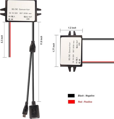 XMSJSIY 12 فولت 36 فولت 48 فولت إلى 5 فولت محول USB صغير تنحى تيار مستمر باك وحدة محول 10-55 فولت إلى 5 فولت 3A 15 واط تيار مستمر إلى تيار مستمر منظم محول طاقة السيارة in Kuwait