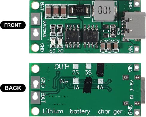2PCS Multi-Cell 2S 3S 4S Type-C USB Boost Converter to 8.4V 12.6V 16.8V Step-Up Power Module LiPo Polymer Li-Ion Charger Protection Board (2S 2A) in Saudi Arabia