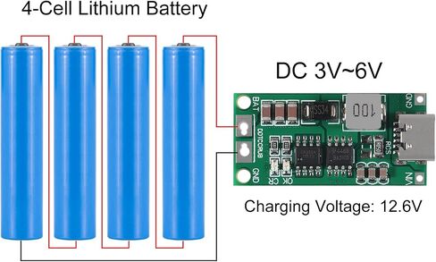2PCS Multi-Cell 2S 3S 4S Type-C USB Boost Converter to 8.4V 12.6V 16.8V Step-Up Power Module LiPo Polymer Li-Ion Charger Protection Board (2S 2A) in Saudi Arabia