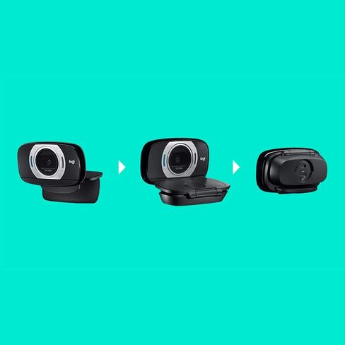 Logitech HD Laptop Webcam C615 with Fold-and-Go Design, 360-Degree Swivel, 1080p Camera in Saudi Arabia