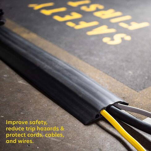 Line Boss 3-Channel Wire Hider, Cord Protector and Cable Organizer for Industrial Cable Management, 4.5 in. X 5 ft., Black, 6500-5C in Saudi Arabia