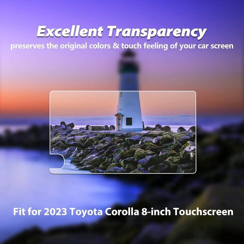 LUWU for 2023 Toyota Corolla Screen Protector 8Inch 2023 Corolla Screen Protector Corolla Screen Protector Foils 2023 Corolla Navigation Touchscreen PET Protective Film 2023 Toyota Corolla Accessories 2PCS in Saudi Arabia