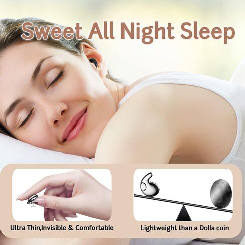 سماعات أذن Loluka غير مرئية تعمل لمدة 24 ساعة، سماعات أذن بلوتوث صغيرة، سماعات أذن لاسلكية حقيقية، ستيريو هاي فاي موسيقى IPX4 مقاومة للماء، خاصية إلغاء الضوضاء مع حافظة شحن لاسلكية in Kuwait