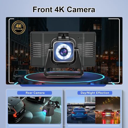 شاشة Apple Carplay المحمولة مقاس 5 بوصات، شاشة CarPlay محمولة تعمل بنظام Android مع كاميرا 4K ومسجل قيادة وتحكم صوتي وبلوتوث وجهاز إرسال FM Siri وستيريو السيارة المحمول in Saudi Arabia