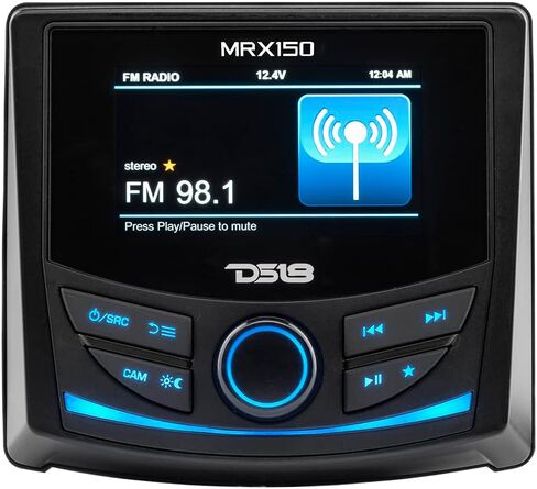 وحدة رأس DS18 MRX150 للبحرية والرياضات القوية مقاس 3 بوصات، مستقبل راديو AM/FM/WB RDS، زجاج غوريلا، تصنيف IPx6 المقاوم للماء، BT، USB، AUX - رائعة للقوارب الصوتية، ATV، UTV، SXS وعربة الجولف in Kuwait