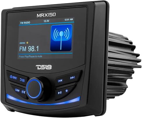 وحدة رأس DS18 MRX150 للبحرية والرياضات القوية مقاس 3 بوصات، مستقبل راديو AM/FM/WB RDS، زجاج غوريلا، تصنيف IPx6 المقاوم للماء، BT، USB، AUX - رائعة للقوارب الصوتية، ATV، UTV، SXS وعربة الجولف in Kuwait