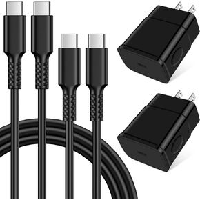 شاحن سامسونج فائق السرعة لهاتف Galaxy S23/S22/S21/S20 FE/S23 Ultra/S23 Plus/S22 Ultra/A14 5G/A54/A24/A53/A23/A13/A12/A32/A52/Z Flip 5 4 3, 25W شاحن حائط USB C بطول 6 أقدام لشاحن أندرويد من النوع C إلى كابل C in Kuwait