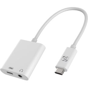 محول سماعة الرأس SCOSCHE I3AAP StrikeLine مع مدخل Aux أنثى 3.5 مم ومنفذ شحن لأجهزة Apple Lightning، أسود in Kuwait