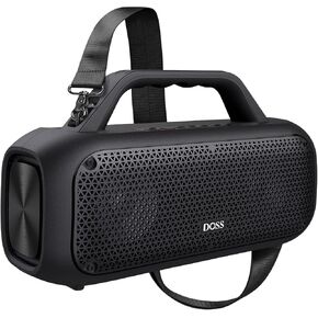 مكبر صوت بلوتوث خارجي DOSS Extreme Boom مع صوت قوي 60 وات، وقت تشغيل 30 ساعة، بنك طاقة مدمج بقوة 10400 مللي أمبير في الساعة، مكبر صوت مقاوم للماء IPX6 للأماكن الخارجية والتخييم والشاطئ وحمام السباحة والحفلات - برتقالي in Kuwait