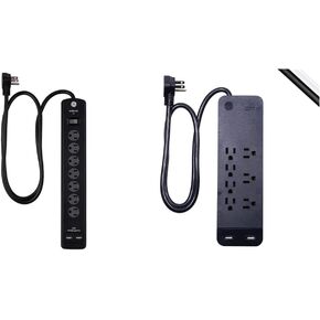 GE UltraPro 7-Outlet Surge Protector, 2 USB Ports, 40482 & GE Pro 7-Outlet Surge Protector, 2 USB Ports, 3 Ft Extension Cord, Black, 37054 in Saudi Arabia
