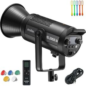Godox SL200 Bi-Color LED Video Light, SL200IIIBI 215W 2800-6500K 95,400 Lux CRI/TLCI 97+ COB Monolight Bowens Mount Continuous Output Lighting for Live Streaming, Studio Photography Film TV Production in Kuwait