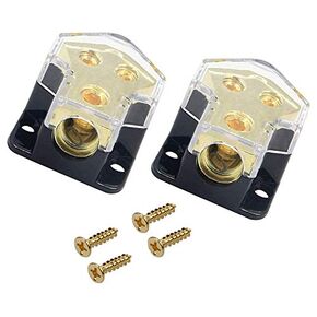 2 Way Power Distribution Block, 0/2/4 AWG Gauge in, 4/8/10 Gauge Out, Car Audio Stereo Amp Distribution Connecting Block for Audio Splitter (2Way) in Saudi Arabia