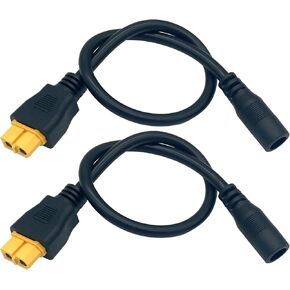 عبوتان من كابل الطاقة XT60 إلى DC5521، XT-60 ذكر إلى DC 5.5 مم × 2.1 مم سلك محول ذكر لنظارات FPV، إلخ