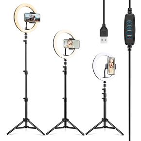 ESR Selfie Ring Light with Tripod Stand and Phone Holder, Dimmable Beauty 10-Inch Ring Light for Vlogs, Selfies, Makeup, Livestreaming, Videos, and Photography, Compatible with iPhone and Android in Saudi Arabia