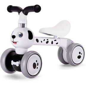 YGJT Baby Balance Bike Toys for 1 Year Old, Birthday Gifts for Boys and Girls, Silent Wheels & Non-Pedal Baby Walker Riding Toys for 10-36 Months Toddlers, Kids First Bike Gifts Spotty Dog