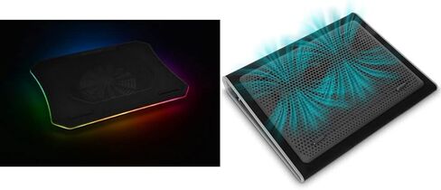 لوحة شبكية فولاذية ضخمة من Thermaltake 20 RGB ومروحة مفردة 200 مم 10 بوصة - 19 بوصة وبساط تبريد بمروحة مزدوجة Targus 17 بوصة - وسادة تبريد للكمبيوتر المحمول من النيوبرين الناعم، مبرد كمبيوتر محمول للحماية من الحرارة in Saudi Arabia