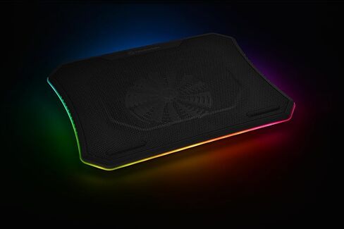 لوحة شبكية فولاذية ضخمة من Thermaltake 20 RGB ومروحة مفردة 200 مم 10 بوصة - 19 بوصة وبساط تبريد بمروحة مزدوجة Targus 17 بوصة - وسادة تبريد للكمبيوتر المحمول من النيوبرين الناعم، مبرد كمبيوتر محمول للحماية من الحرارة in Saudi Arabia