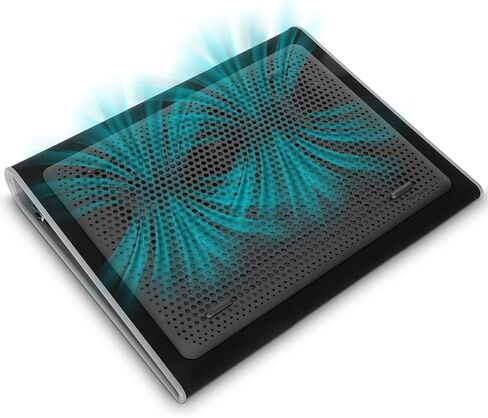لوحة شبكية فولاذية ضخمة من Thermaltake 20 RGB ومروحة مفردة 200 مم 10 بوصة - 19 بوصة وبساط تبريد بمروحة مزدوجة Targus 17 بوصة - وسادة تبريد للكمبيوتر المحمول من النيوبرين الناعم، مبرد كمبيوتر محمول للحماية من الحرارة in Saudi Arabia