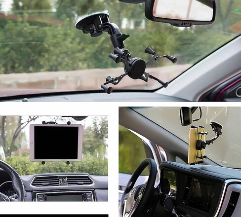 SummitLink X-Clamp مع قاعدة تثبيت بالشفط لطائرة السيارة لأجهزة iPad mini أو iPad Pro 9.7 بوصة أو جهاز اللوحي ذي الحجم المشابه سامسونج جالاكسي in Saudi Arabia