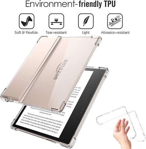 XUYICC Case Fits Kindle Oasis (9th Generation 2017 & 10th Generation 2019 Release) 7“ Transparent, Lightweight Bumper Corners Slim Rubber TPU Back Cover - Clear in Kuwait