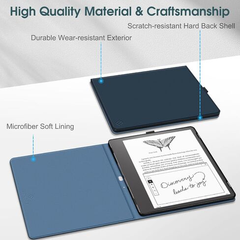Fintie Slimshell Case for 10.2" Kindle Scribe 2024/2022, Composition Book | Slim Lightweight Book Folio Cover, Premium PU Leather Hard Back Shell, Pen Holder, Magnetic Closure, Auto Wake/Sleep in Kuwait