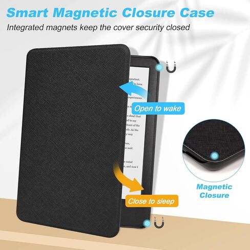 DMLuna Case for All-New Kindle (11th Generation 2022 Release), Ultra Thin and Lightweight Smart Protective Durable Premium PU Leather Cover with Auto Sleep Wake Function, Almond Blossom in Saudi Arabia