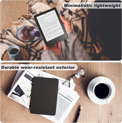 DMLuna Case for All-New Kindle (11th Generation 2022 Release), Ultra Thin and Lightweight Smart Protective Durable Premium PU Leather Cover with Auto Sleep Wake Function, Almond Blossom in Saudi Arabia