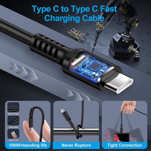 شاحن سامسونج فائق السرعة لهاتف Galaxy S23/S22/S21/S20 FE/S23 Ultra/S23 Plus/S22 Ultra/A14 5G/A54/A24/A53/A23/A13/A12/A32/A52/Z Flip 5 4 3, 25W شاحن حائط USB C بطول 6 أقدام لشاحن أندرويد من النوع C إلى كابل C in Saudi Arabia