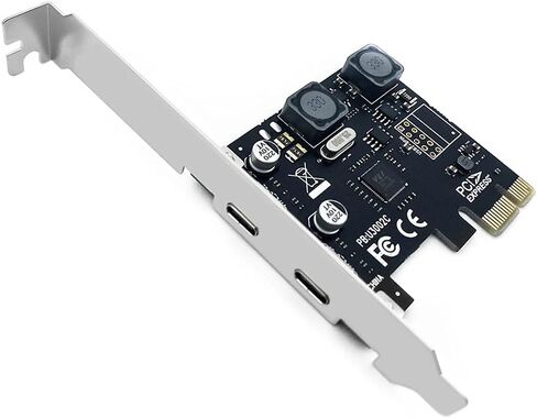 2 منفذ PCI-E إلى USB C 3.0 بطاقة التمدد، محول محور محوري داخلي PCIE من النوع C لكارت المضيف المكتبي يدعم ويندوز 10/8.1/8/7/XP/Vista in Saudi Arabia
