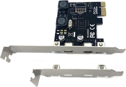 2 منفذ PCI-E إلى USB C 3.0 بطاقة التمدد، محول محور محوري داخلي PCIE من النوع C لكارت المضيف المكتبي يدعم ويندوز 10/8.1/8/7/XP/Vista in Saudi Arabia