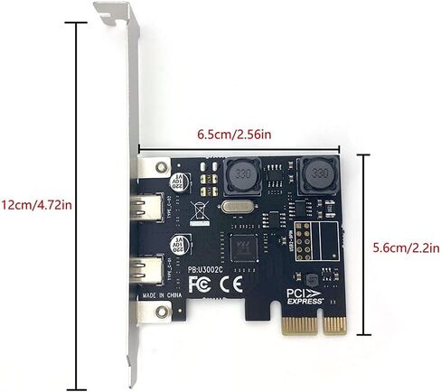 2 منفذ PCI-E إلى USB C 3.0 بطاقة التمدد، محول محور محوري داخلي PCIE من النوع C لكارت المضيف المكتبي يدعم ويندوز 10/8.1/8/7/XP/Vista in Saudi Arabia