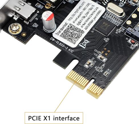 SinLoon PCI-E to USB 3.0 & Type-C 3.1 Expasion Card with 15-Pin SATA Power Connector Build in Self-Powered Technology-No Need Additional Power Supply in Saudi Arabia