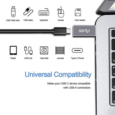 محول USB 3.1 GEN 2 ذكر إلى أنثى من النوع C من ELECTOP (عبوة من قطعتين)، يدعم الشحن ونقل البيانات على الجانبين بسرعة 10 جيجابت في الثانية، محول USB A إلى USB C 3.1 للكمبيوتر الشخصي والكمبيوتر المحمول والشاحن وبنك الطاقة وQuest Link in Saudi Arabia